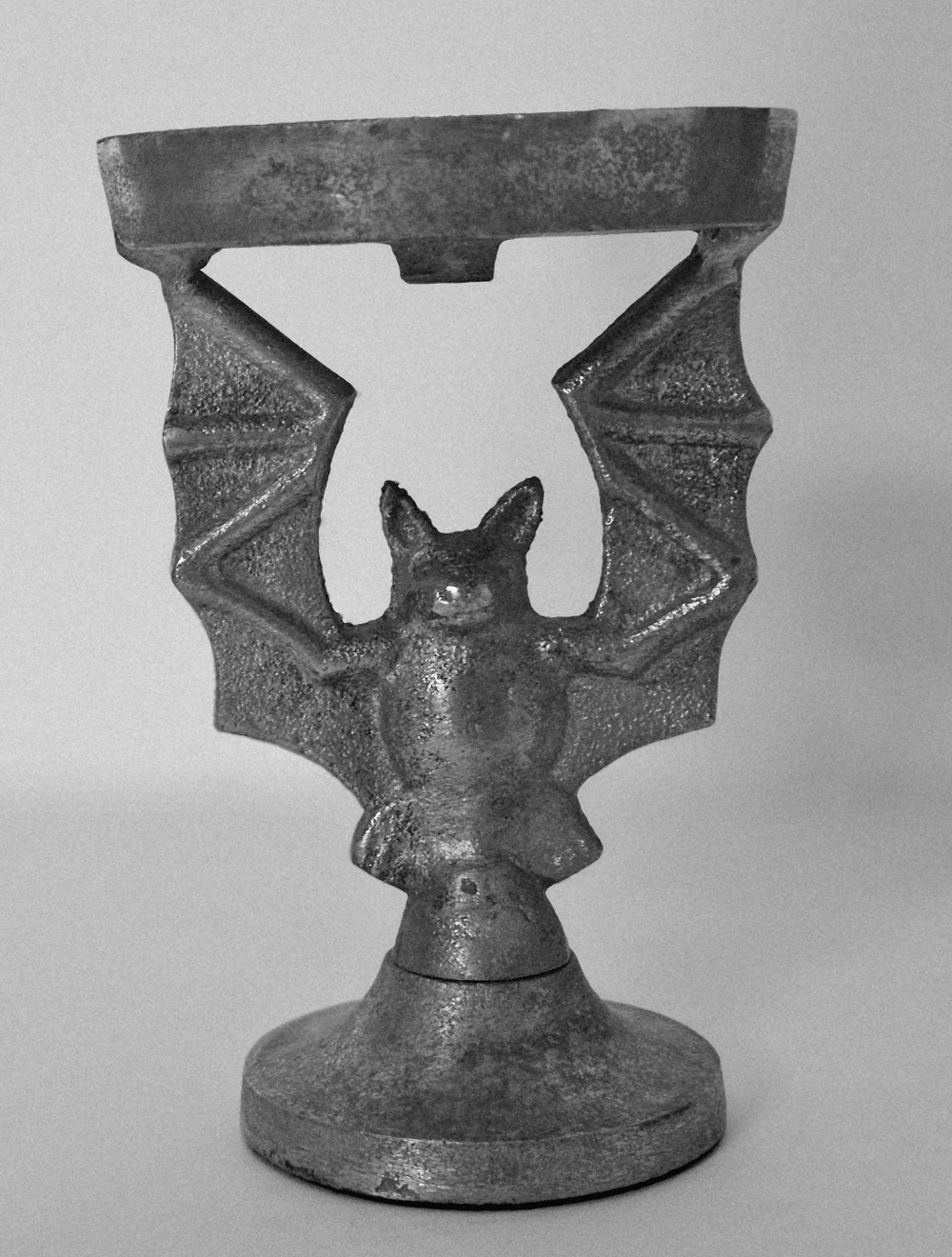 Vintage Gothic Pewter-Style Bat Taper Candle Holder